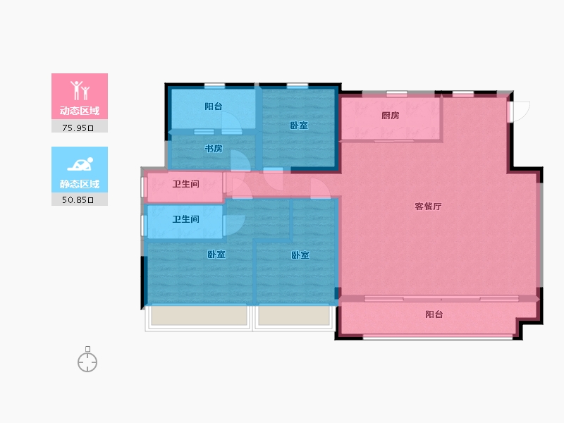 宁夏回族自治区-银川市-融创枫丹壹号-114.73-户型库-动静分区