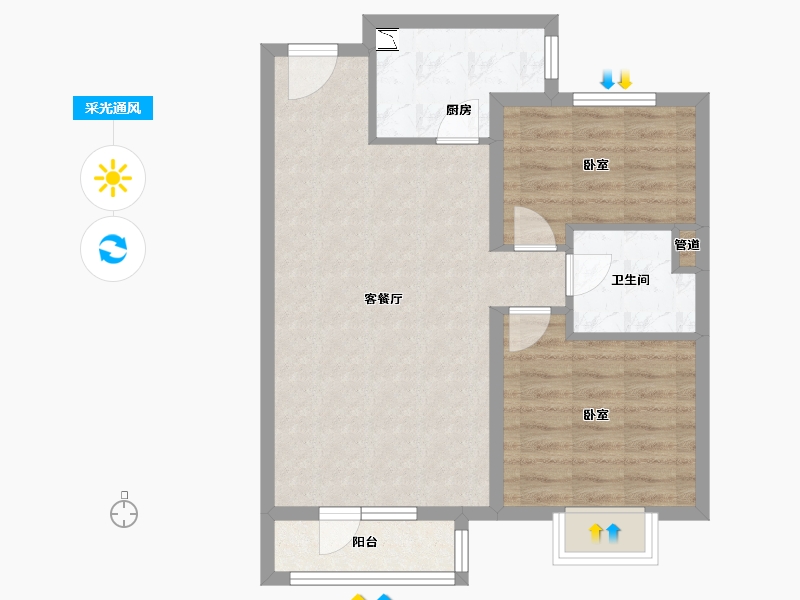 山东省-青岛市-万科未来城-66.00-户型库-采光通风