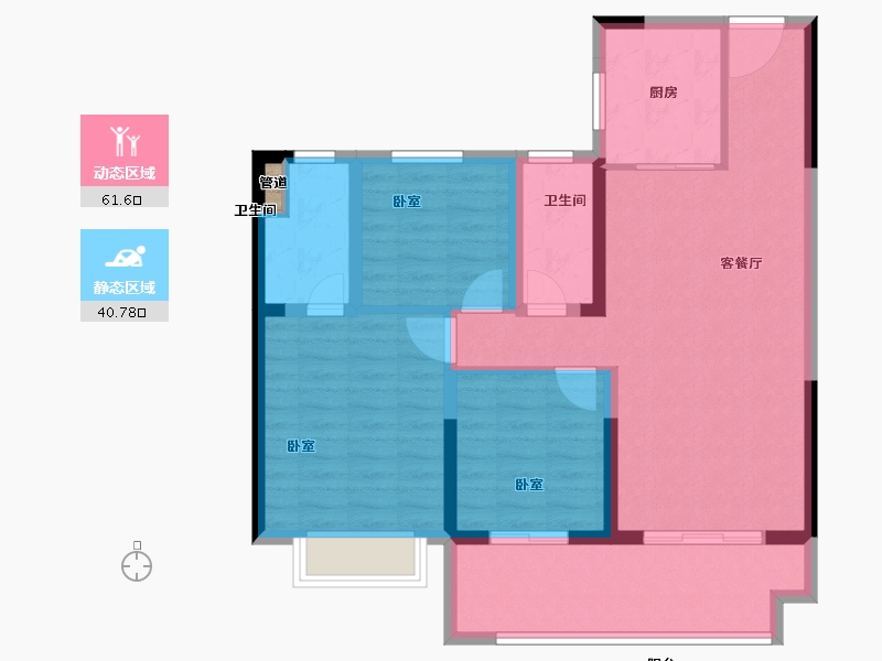 江苏省-苏州市-湖湾天境花园-92.00-户型库-动静分区