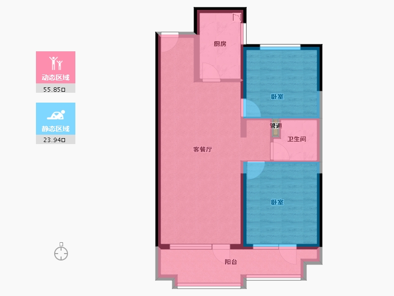 山东省-青岛市-融创青岛东方影都-71.00-户型库-动静分区