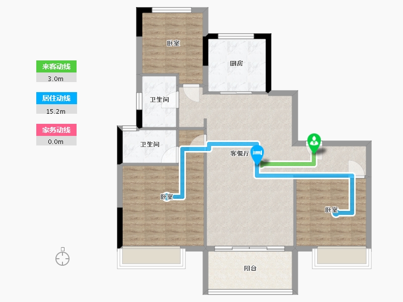 浙江省-湖州市-湖州碧桂园城市之光-96.00-户型库-动静线