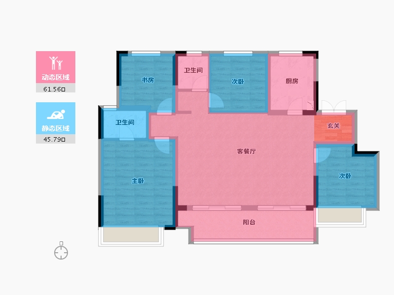 安徽省-阜阳市-金科集美阳光-96.00-户型库-动静分区