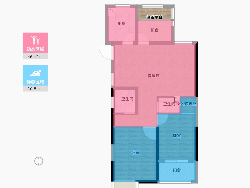 浙江省-舟山市-宋都·蓝郡国际-71.00-户型库-动静分区