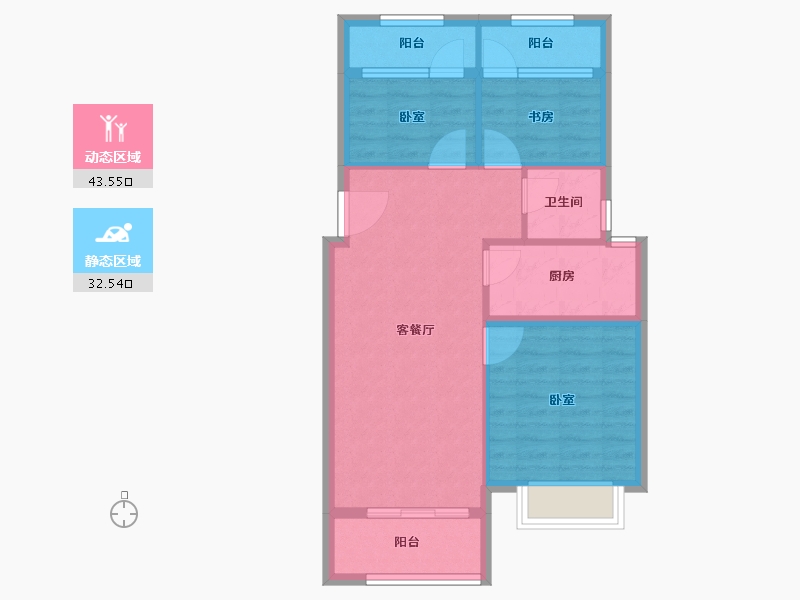 浙江省-衢州市-中梁香缇公馆-68.00-户型库-动静分区