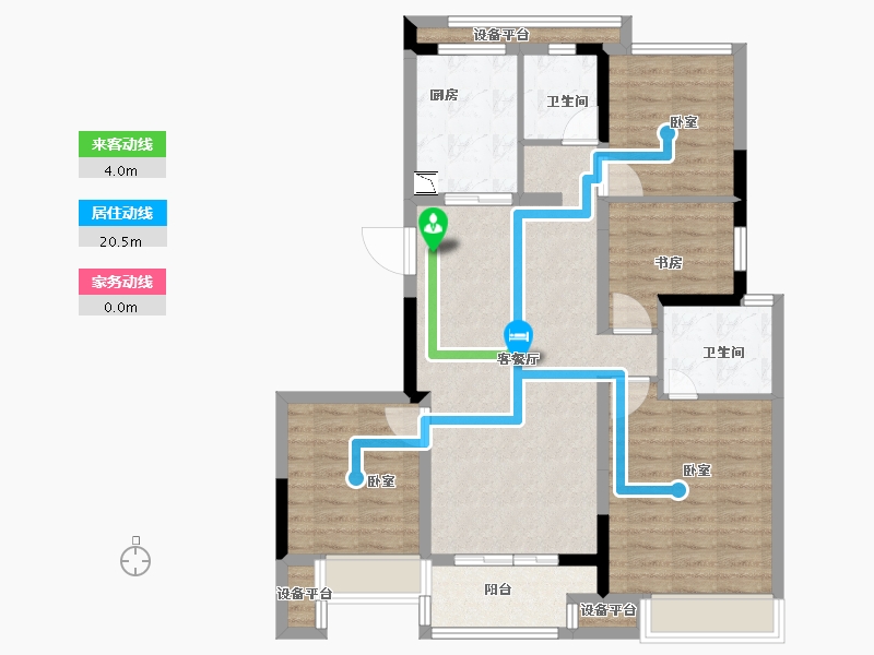 浙江省-金华市-新城香悦兰城-95.00-户型库-动静线