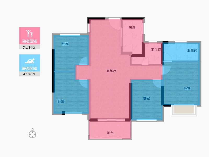 福建省-泉州市-晋江阳光城-89.24-户型库-动静分区