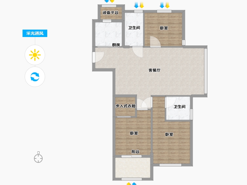 浙江省-湖州市-德清瑞鑫禹悦府-108.00-户型库-采光通风