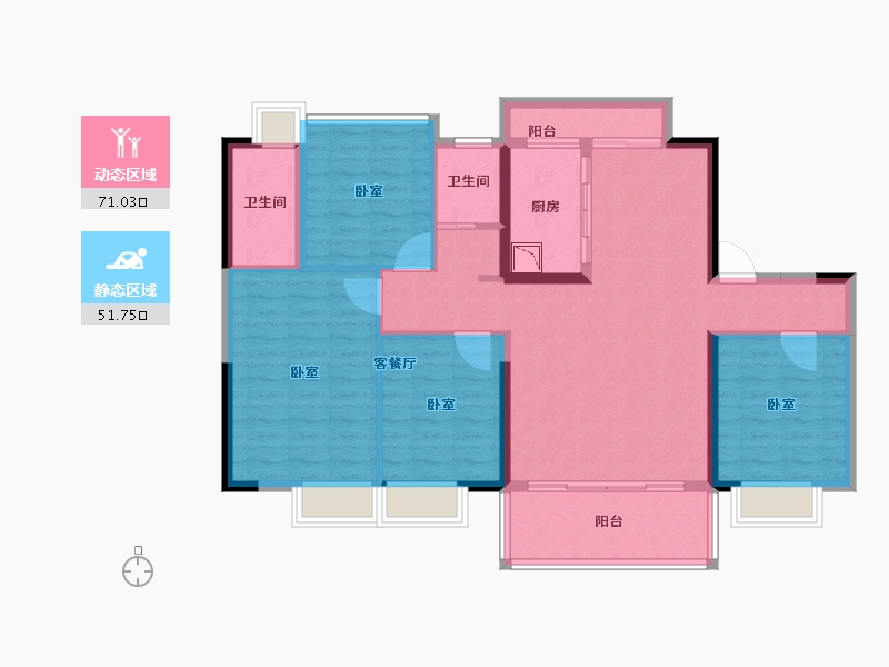 福建省-莆田市-碧桂园·天澜-110.00-户型库-动静分区