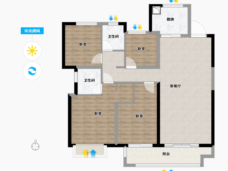 福建省-莆田市-融创玖溪大观-114.00-户型库-采光通风