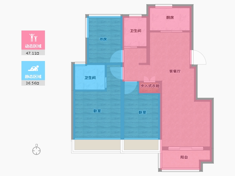 安徽省-合肥市-弘阳昕悦府-74.00-户型库-动静分区