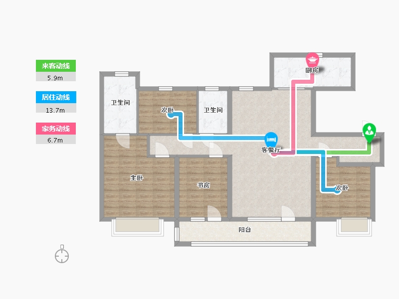 山东省-青岛市-中海林溪世家-113.99-户型库-动静线