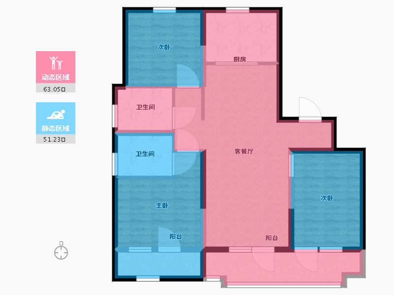 山东省-青岛市-中海林溪世家-102.00-户型库-动静分区