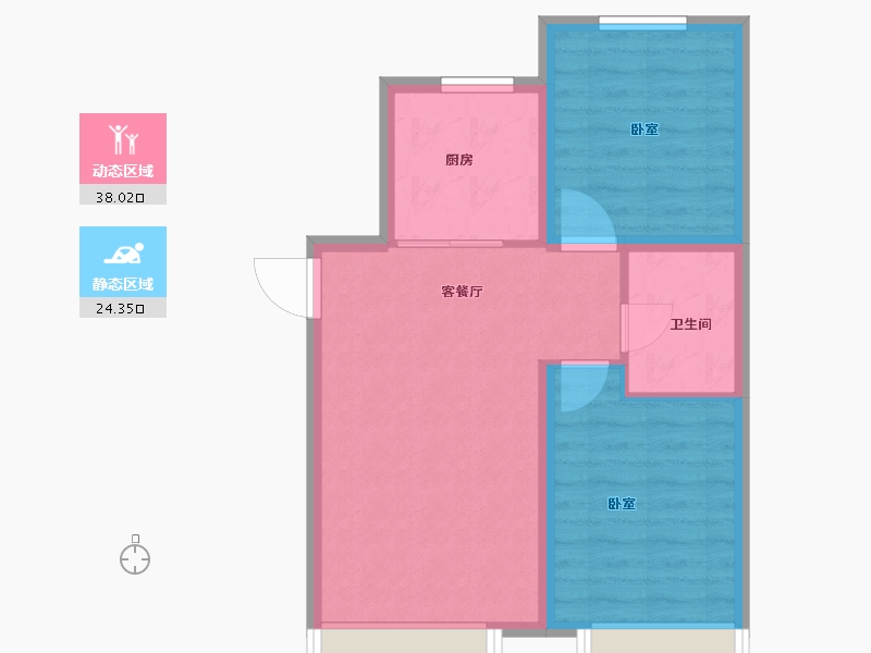 新疆维吾尔自治区-乌鲁木齐市-汇臻城·臻园-55.97-户型库-动静分区