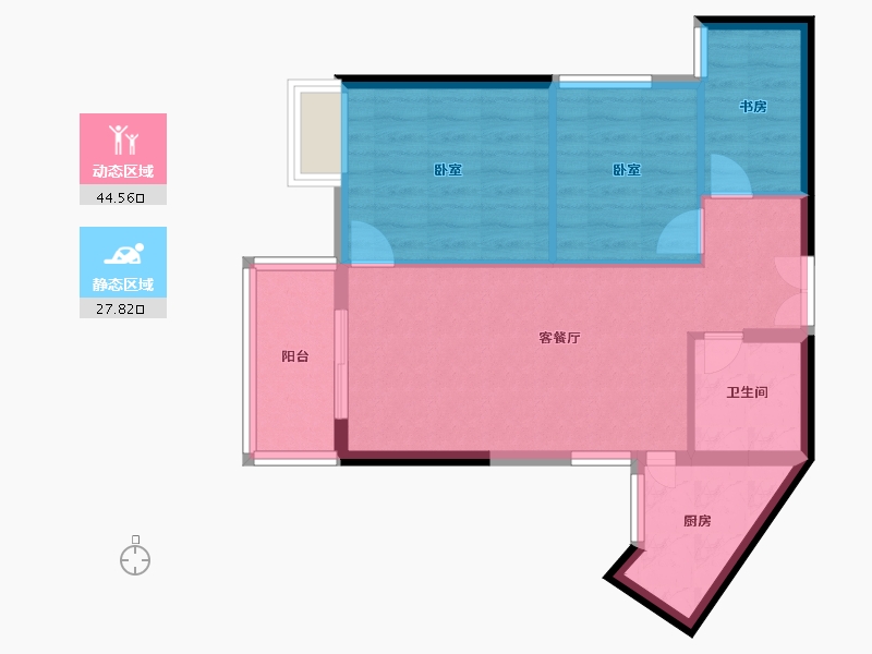 福建省-泉州市-雅致新天地-64.74-户型库-动静分区