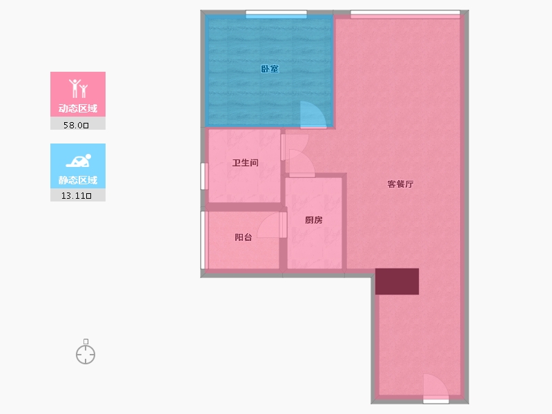 浙江省-杭州市-重庆来福士住宅-63.60-户型库-动静分区