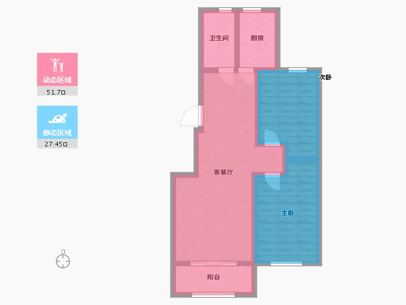 山东省-淄博市-怡海云锦-70.00-户型库-动静分区