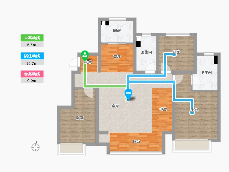 山东省-威海市-威海万达广场-96.42-户型库-动静线