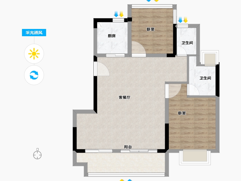 安徽省-合肥市-东城金茂悦-79.00-户型库-采光通风