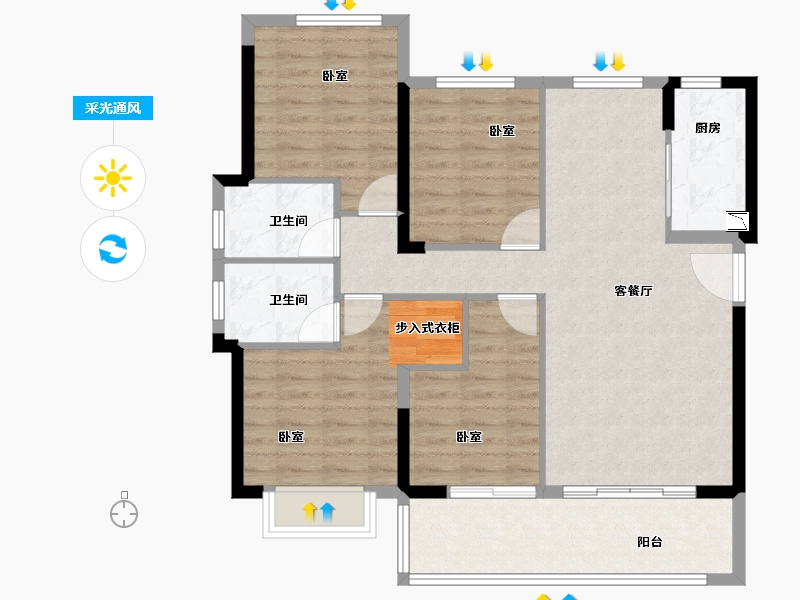 福建省-泉州市-晋江阳光城-99.85-户型库-采光通风