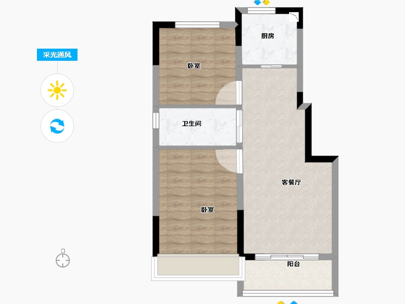 浙江省-金华市-碧桂园星悦-60.00-户型库-采光通风