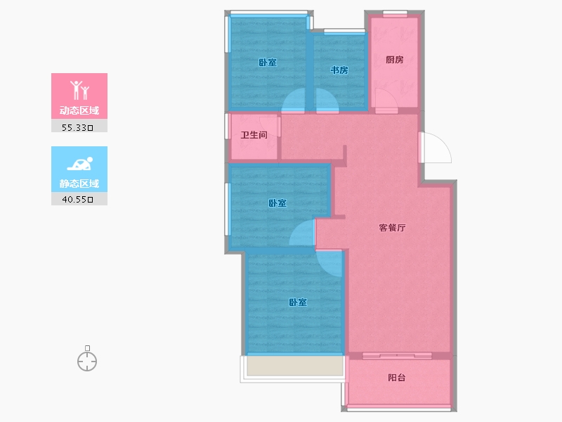 安徽省-合肥市-弘阳昕悦府-85.00-户型库-动静分区