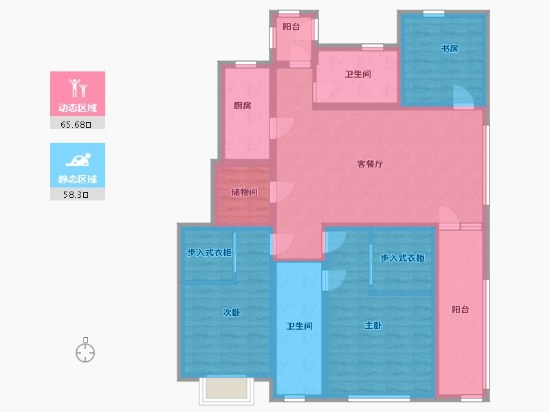 山东省-青岛市-嶺海香澜郡瑜院-109.00-户型库-动静分区