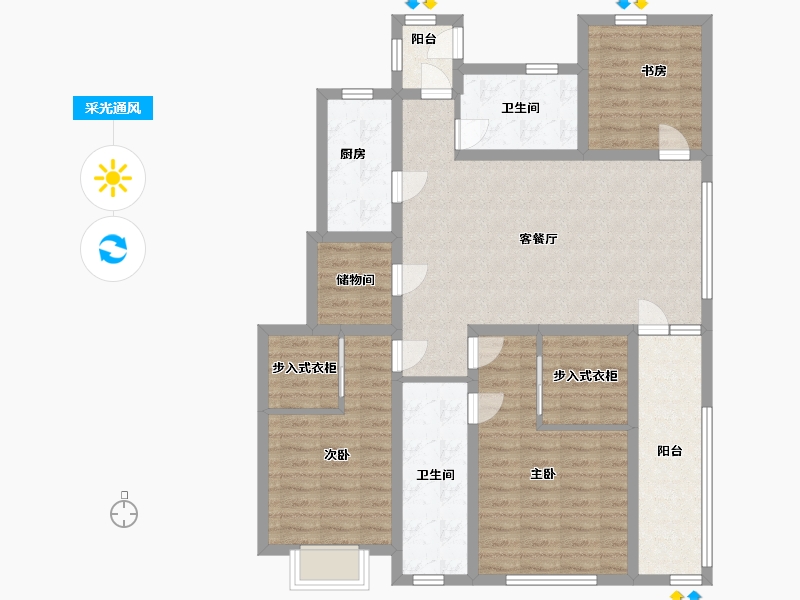 山东省-青岛市-嶺海香澜郡瑜院-109.00-户型库-采光通风