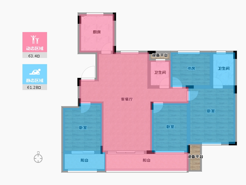 浙江省-丽水市-东景苑-112.69-户型库-动静分区