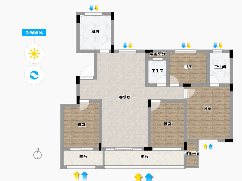 浙江省-丽水市-东景苑-112.69-户型库-采光通风