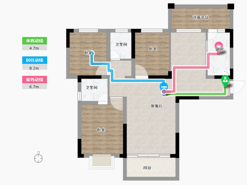 安徽省-合肥市-保来国际城-90.01-户型库-动静线