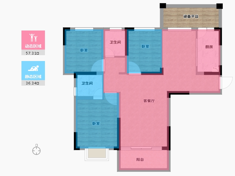 安徽省-合肥市-保来国际城-90.01-户型库-动静分区