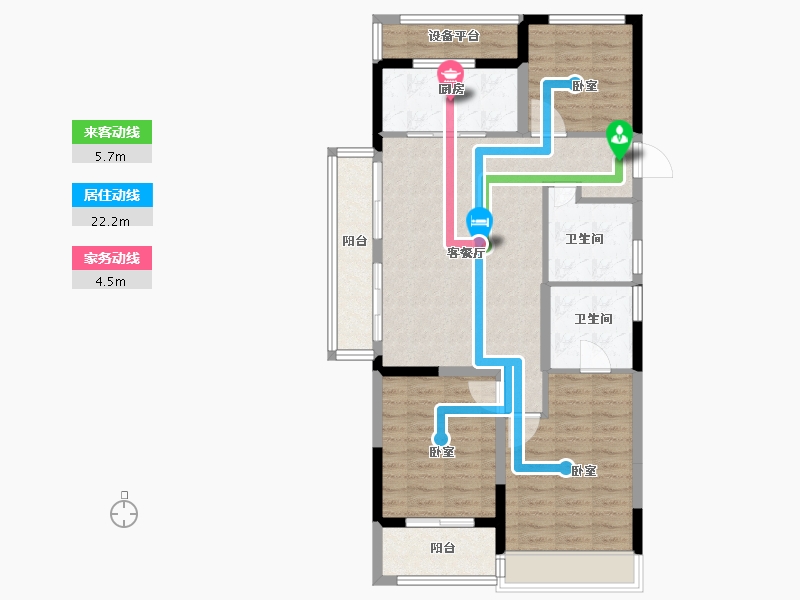 浙江省-金华市-义乌望辰府-92.00-户型库-动静线