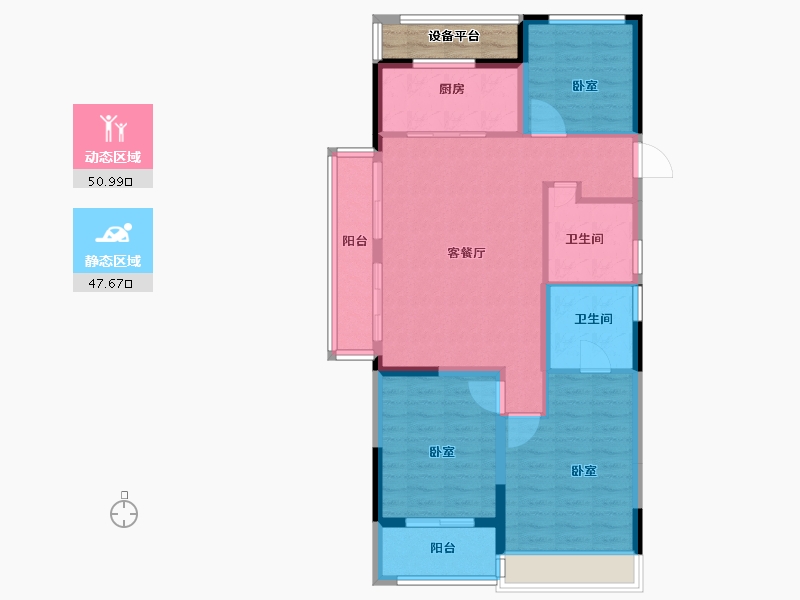 浙江省-金华市-义乌望辰府-92.00-户型库-动静分区