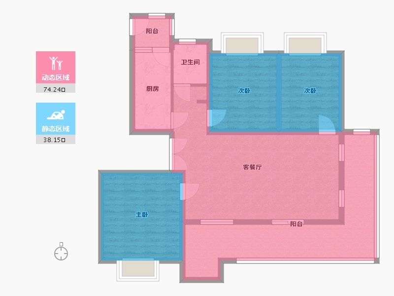 山东省-青岛市-嶺海香澜郡瑜院-99.81-户型库-动静分区