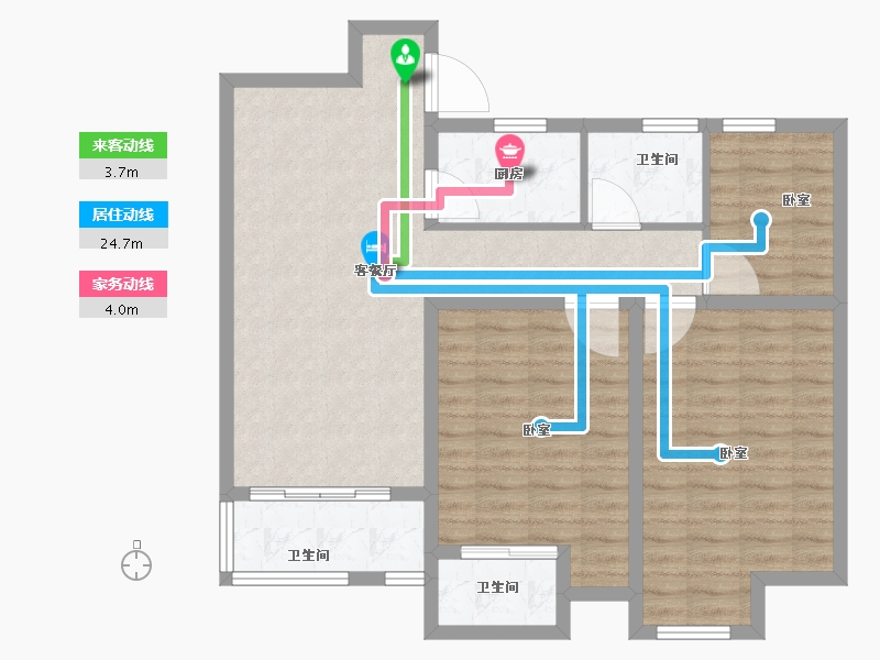 安徽省-芜湖市-宜居·香城湾-90.00-户型库-动静线