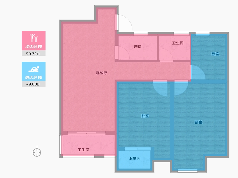 安徽省-芜湖市-宜居·香城湾-90.00-户型库-动静分区