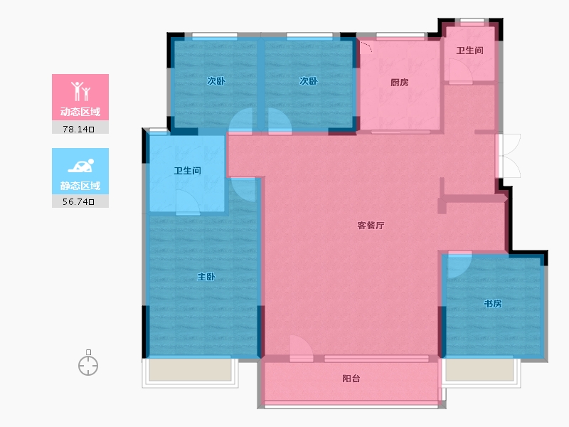 吉林省-长春市-龙湖中铁建·云璟-121.02-户型库-动静分区