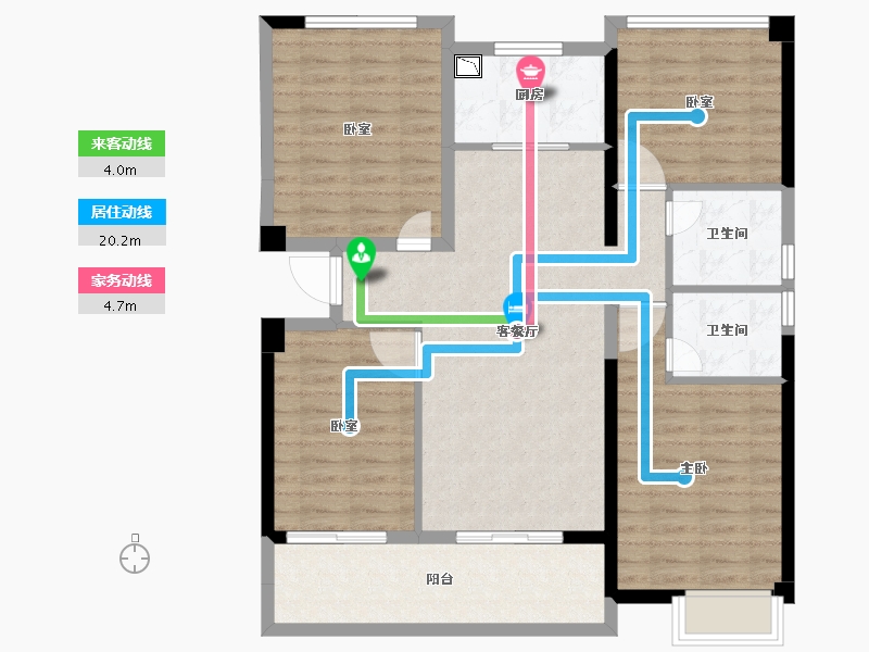 福建省-泉州市-保利住宅第5湾-101.26-户型库-动静线