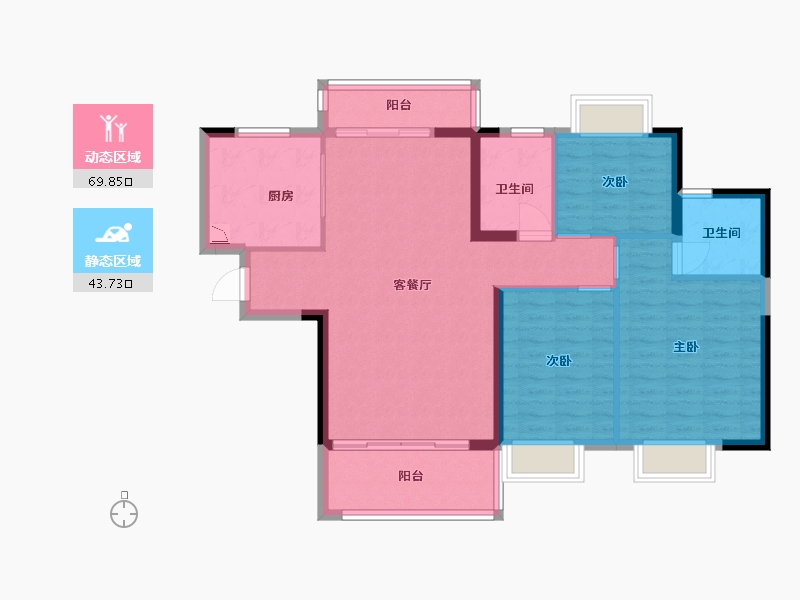 江西省-赣州市-赣州恒大悦府-102.90-户型库-动静分区