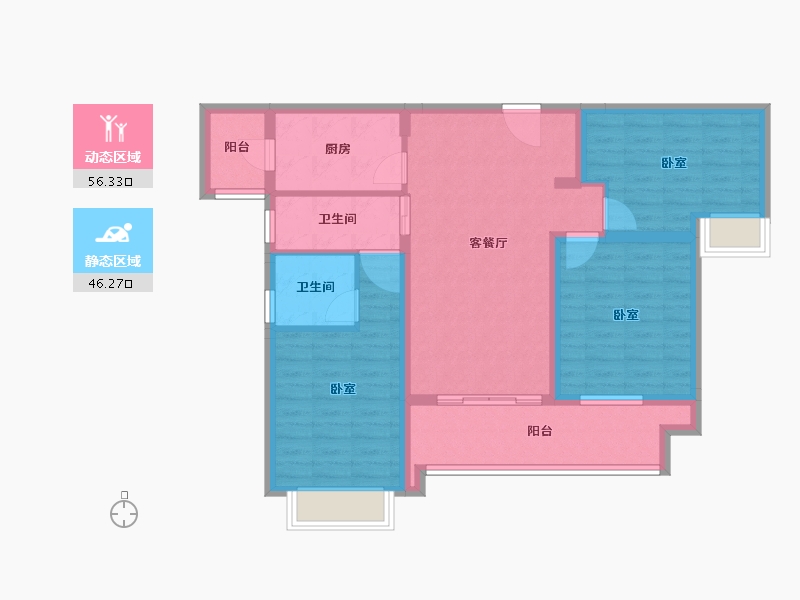 河南省-郑州市-雅居乐海南清水湾-91.11-户型库-动静分区