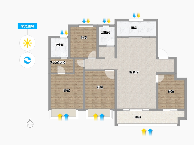 安徽省-芜湖市-碧桂园领域-112.00-户型库-采光通风