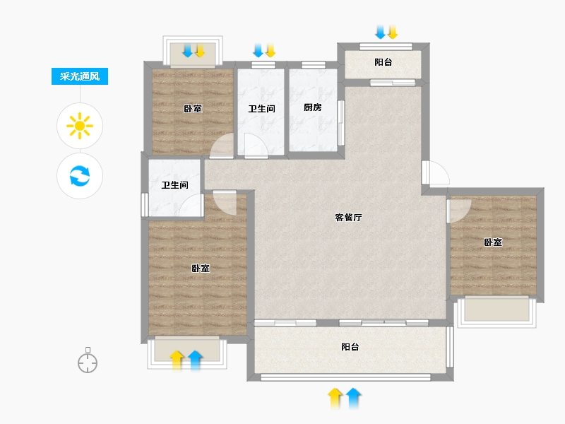 江西省-上饶市-晶科·滨江1号-99.05-户型库-采光通风