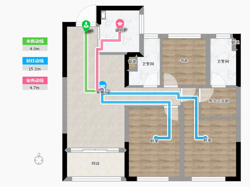 浙江省-宁波市-恒厚·阳光里-72.29-户型库-动静线