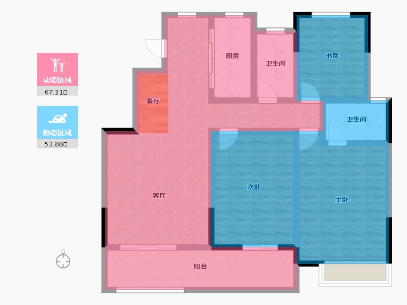 山东省-济南市-中建长清湖-107.99-户型库-动静分区