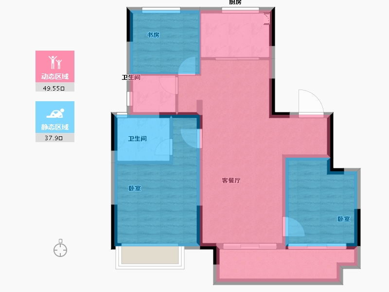 浙江省-绍兴市-融信招商兴望-77.99-户型库-动静分区