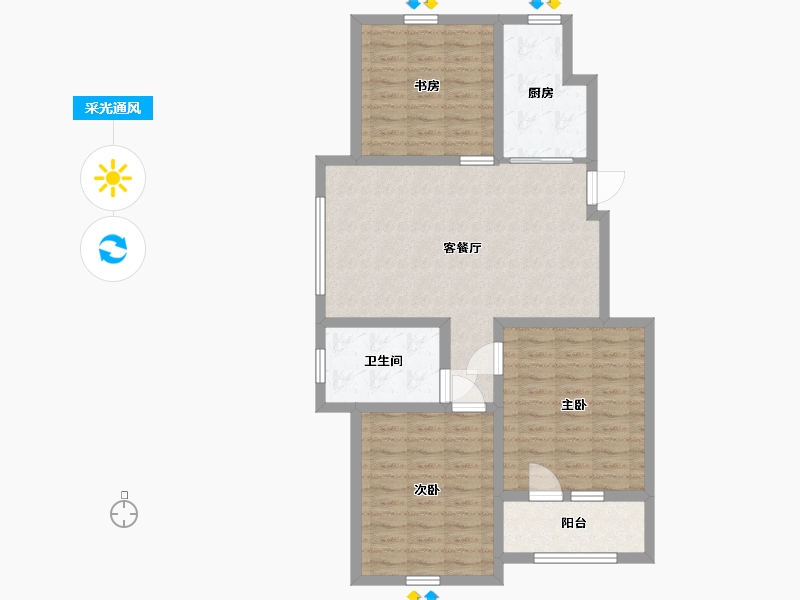 山东省-青岛市-兴华景园5期-90.00-户型库-采光通风