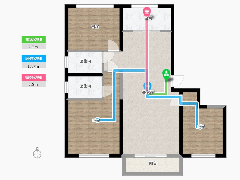 宁夏回族自治区-银川市-华远·海蓝和光-103.00-户型库-动静线