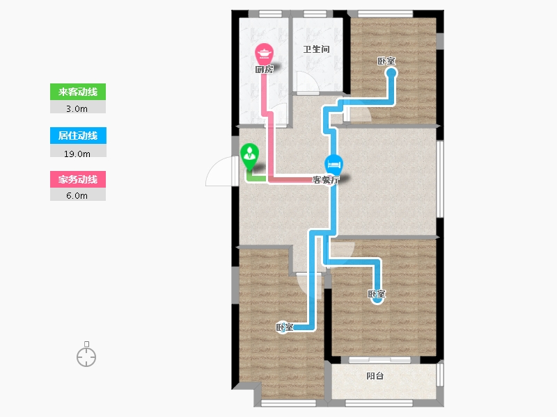 浙江省-宁波市-荣安香园2期-85.00-户型库-动静线