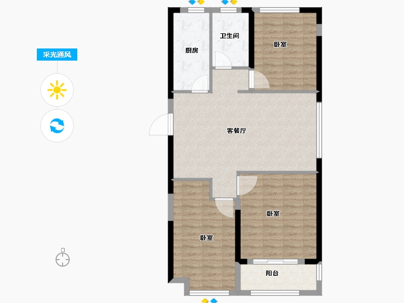 浙江省-宁波市-荣安香园2期-85.00-户型库-采光通风