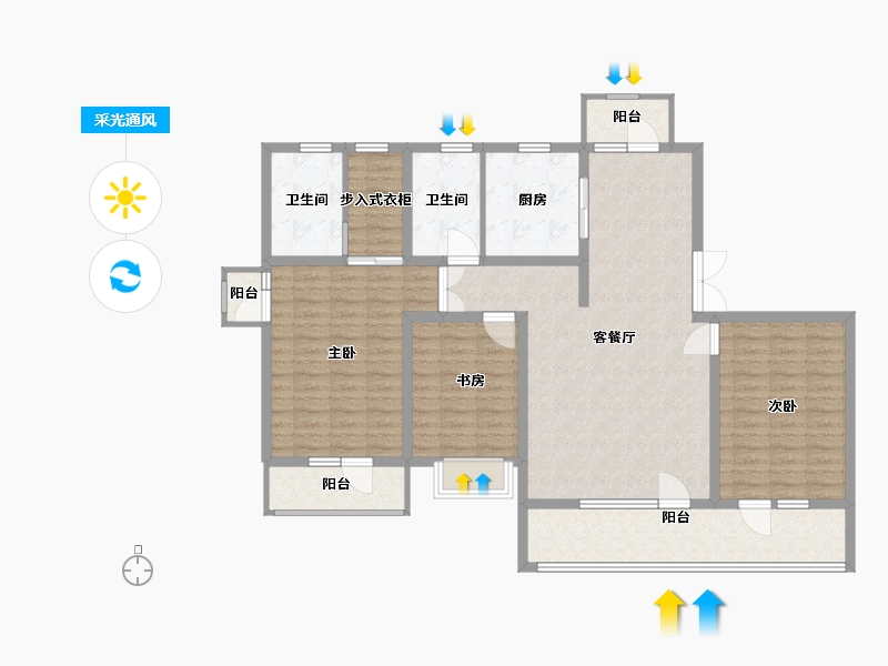 山东省-青岛市-城发长江瑞城-129.00-户型库-采光通风